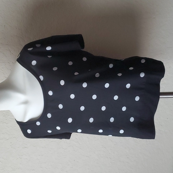 Joe Fresh sz S black top with white polka-dots 🌛 - Picture 3 of 8